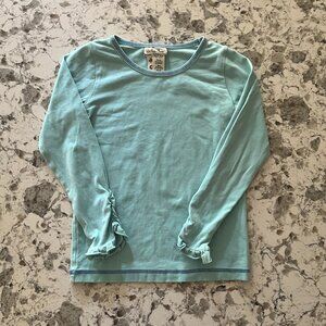 Matilda Jane Secret Fields Cyan aqua layering tee sz 4